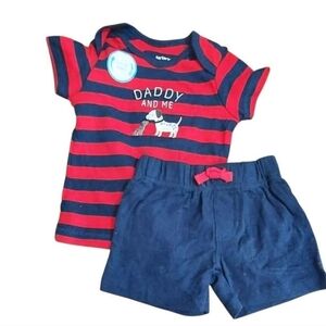 NWT Carter's 2 Pc Daddy And Me Striped Baby Set ~3M